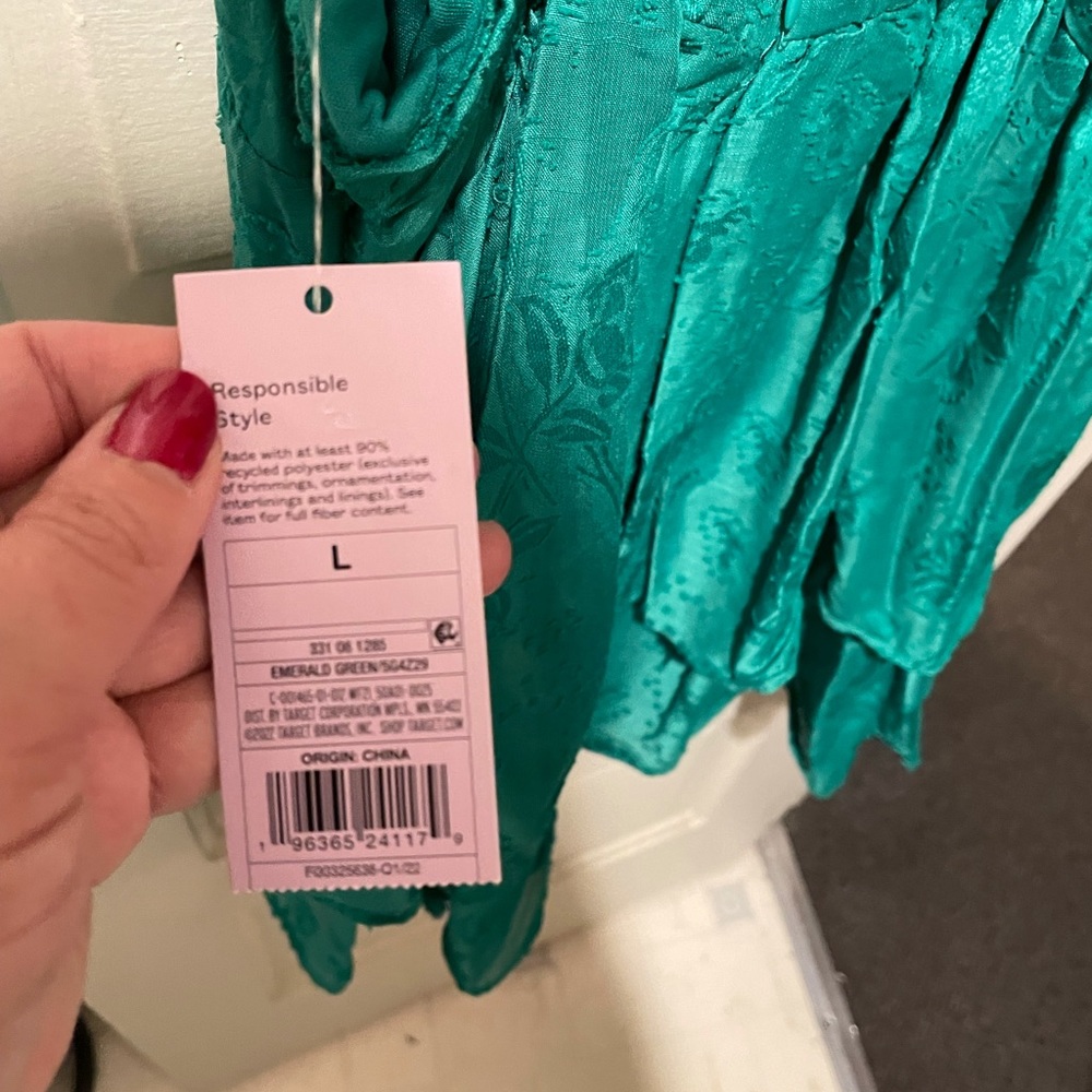 Green party dress NWT L - Picture 6 of 9